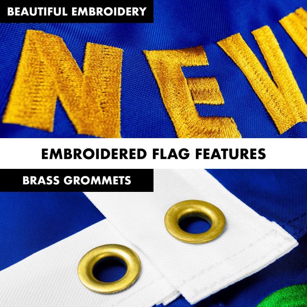 G128 - 6 Feet Tangle Free Spinning Flagpole (White) Nevada Double Sided Brass Grommets Embroidered 3x5 ft (Flag Included) Aluminum Flag Pole - Image 4