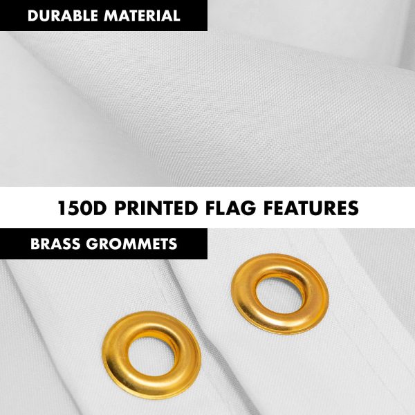 G128 Combo Pack: 5 Ft Tangle Free Aluminum Spinning Flagpole (White) & Solid White Color Flag 2.5x4 Ft, LiteWeave Pro Series Printed 150D Polyester | Pole with Flag Included - Image 4
