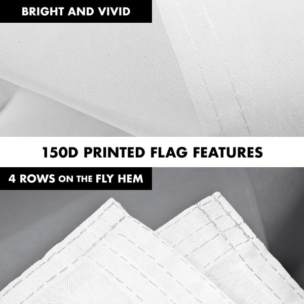 G128 Combo Pack: 5 Ft Tangle Free Aluminum Spinning Flagpole (White) & Solid White Color Flag 2.5x4 Ft, LiteWeave Pro Series Printed 150D Polyester | Pole with Flag Included - Image 5