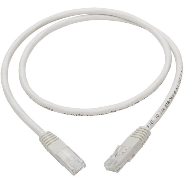 Eaton Tripp Lite Series Cat6 Gigabit Molded (UTP) Ethernet Cable (RJ45 M/M), PoE, White, 3 ft. (0.91 m) - Image 5