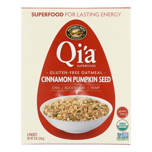 Nature's Path Organic Qi'A Superfood Hot Oatmeal - Cinnamon Pumpkin Seed - Case of 6 - 8 oz. - Image 2