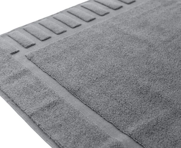 Luxury Bath Mat Floor Towel Set   Absorbent Cotton Hotel Spa Shower Bathtub Mats [Not a Bathroom Rug] 22 x34  | 2 Pack | Gray White - Image 4