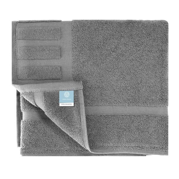 Luxury Bath Mat Floor Towel Set   Absorbent Cotton Hotel Spa Shower Bathtub Mats [Not a Bathroom Rug] 22 x34  | 2 Pack | Gray White - Image 7