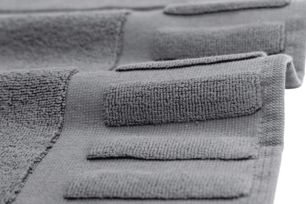 Luxury Bath Mat Floor Towel Set   Absorbent Cotton Hotel Spa Shower Bathtub Mats [Not a Bathroom Rug] 22 x34  | 2 Pack | Gray White - Image 8
