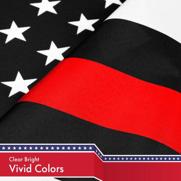Thin Red Line Flag 3x5 Ft 10-Pack Printed 150D Polyester By G128 - Image 3