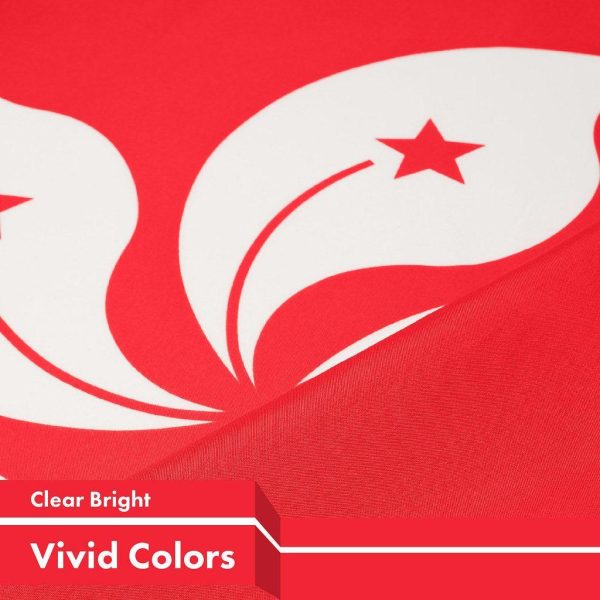 G128 Combo Pack: American USA Flag 3x5 Ft & Hong Kong Hong Konger Flag 3x5 Ft, Both Printed 150D Polyester, Indoor/Outdoor, Brass Grommets - Image 4