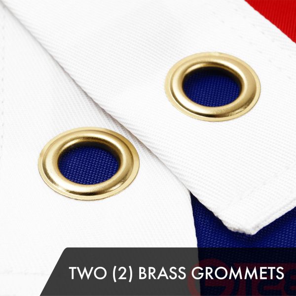 G128 Combo Pack: American USA Flag 1x1.5 Ft & American USA Yacht Ensign Flag 1x1.5 Ft | Both ToughWeave Series Embroidered 300D Polyester, Embroidered Design, Indoor/Outdoor, Brass Grommets - Image 3