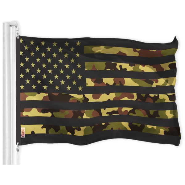 G128 Combo Pack: American USA Flag 150D 3x5 Ft & American USA Camouflage Flag 300D 3x5 Ft | Both LiteWeave Pro Series Printed Polyester, Brass Grommets - Image 2