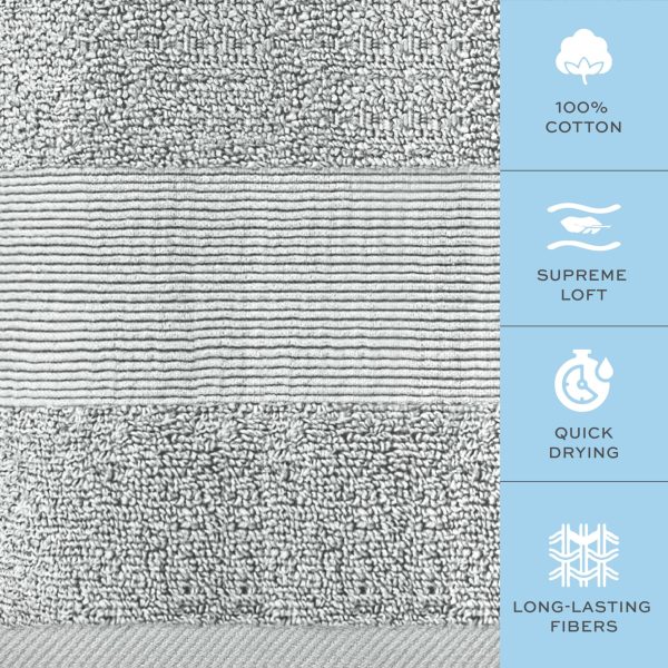 Resort Collection Soft Washcloth Face & Body Towel Set | 12x12 Luxury Hotel Plush & Absorbent Cotton Washclothes [12 Pack Dolphin Grey] - Image 3