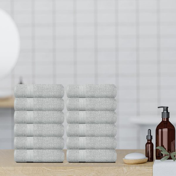 Resort Collection Soft Washcloth Face & Body Towel Set | 12x12 Luxury Hotel Plush & Absorbent Cotton Washclothes [12 Pack Dolphin Grey] - Image 5