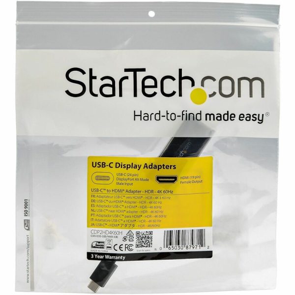 StarTech.com USB C to HDMI Adapter Dongle, 4K 60Hz, HDR10, USB-C to HDMI 2.0b Converter, USB Type-C DP Alt Mode to HDMI Monitor/Display - Image 6