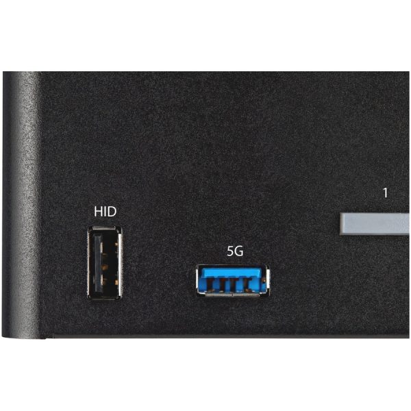 StarTech.com 2 Port Quad Monitor DisplayPort KVM Switch 4K 60Hz UHD HDR, DP 1.2 KVM Switch, 2 Port USB 3.0 Hub, 4x USB HID, Audio, Hotkey - Image 5