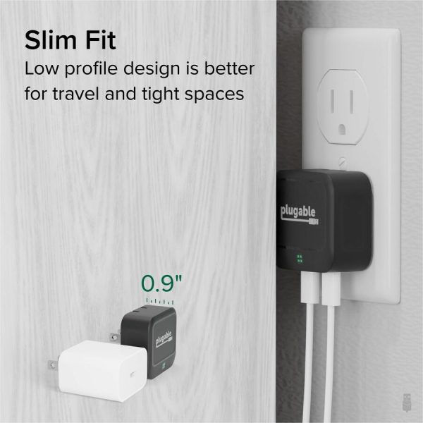 Plugable Dual USB C Wall Charger, 40W Foldable 2-Port Flat USB C Fast Charger Block - Image 4