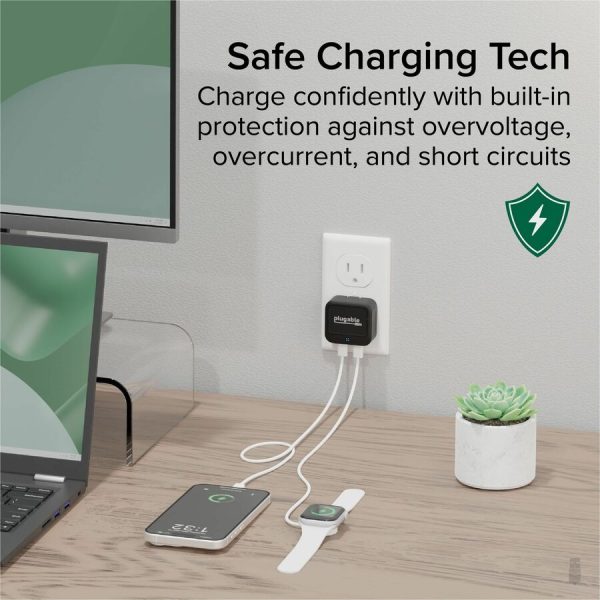 Plugable Dual USB C Wall Charger, 40W Foldable 2-Port Flat USB C Fast Charger Block - Image 5