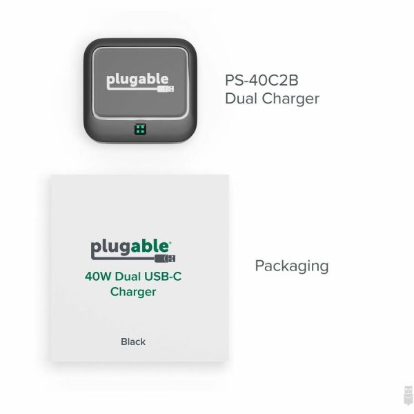 Plugable Dual USB C Wall Charger, 40W Foldable 2-Port Flat USB C Fast Charger Block - Image 8