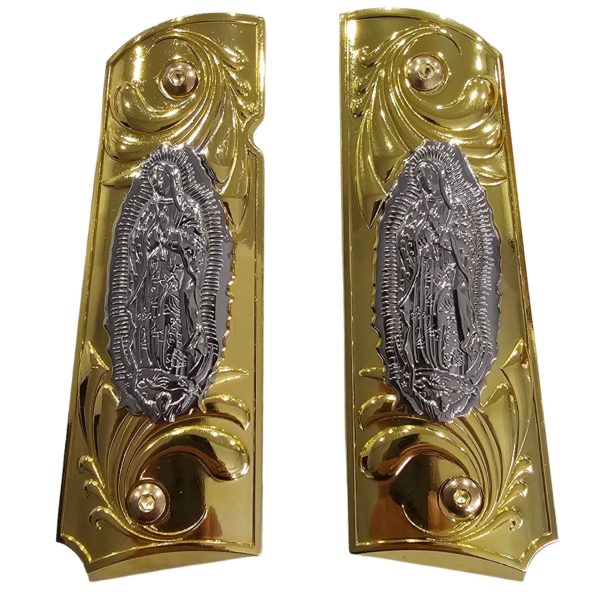 1911 Grips Gold Virgin Mary Lady of Guadalupe Grips 1911 Full Size Grips Ambi Safety Grips