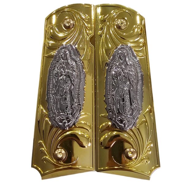 1911 Grips Gold Virgin Mary Lady of Guadalupe Grips 1911 Full Size Grips Ambi Safety Grips - Image 2