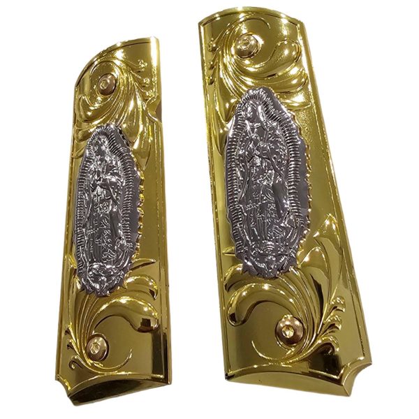 1911 Grips Gold Virgin Mary Lady of Guadalupe Grips 1911 Full Size Grips Ambi Safety Grips - Image 6