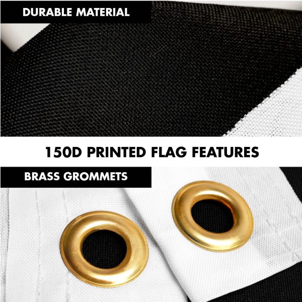 G128 Combo Pack: 6 Ft Tangle Free Spinning Flagpole (White) & Checkered Flag 3x5 Ft Printed 150D Polyester, Brass Grommets (Flag Included) Aluminum Flag Pole - Image 3