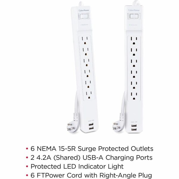 CyberPower CSP606U42A Professional 6 - Outlet Surge with 900 J - Image 2