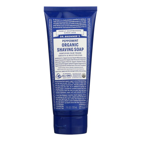 Dr. Bronner's - Shave Gel Sprmnt/prmt - 1 Each-7 OZ