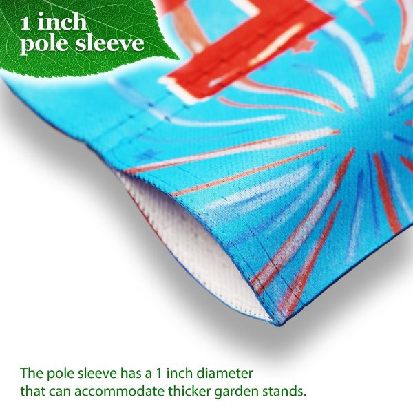 G128 Combo Pack: Garden Flag Stand Black 36 in x 16 in & Garden Flag Patriotic Decoration Welcome 3 Gnomes 12"x18" Double-Sided Blockout Fabric - Image 2