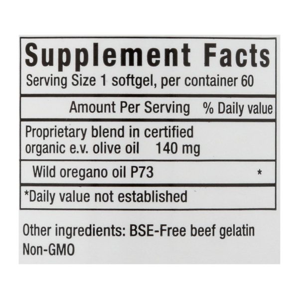 North American Herb and Spice Oreganol Oil of Oregano Super Strength - 60 Softgels - Image 2