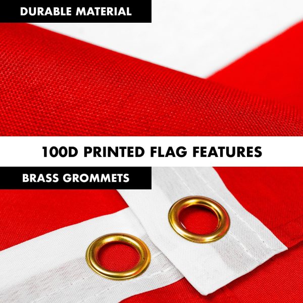 G128 - 6 Feet Tangle Free Spinning Flagpole (Silver) Canada Brass Grommets Printed 3x5 ft (Flag Included) Aluminum Flag Pole - Image 4