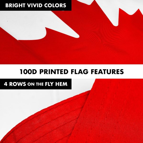 G128 - 6 Feet Tangle Free Spinning Flagpole (Silver) Canada Brass Grommets Printed 3x5 ft (Flag Included) Aluminum Flag Pole - Image 5
