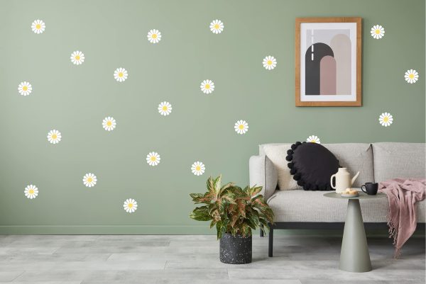 Daisy Flower Wall Decals   Peel and Stick Flower Decals for Walls Room Decor Stickers   Kids Girls Nursery Floral Decoration   Bedroom Peel And Stick White Vinyl Daisy Flower Decal   Made in Europe. 2 Years Warranty - Image 7