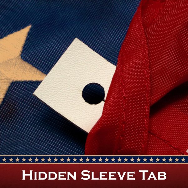 G128 3 Pack: American USA Tea-Stained Flag | 1x1.5 Ft | ToughWeave Pro Series Pole Sleeve Embroidered 420D Polyester | Embroidered Stars - Image 6