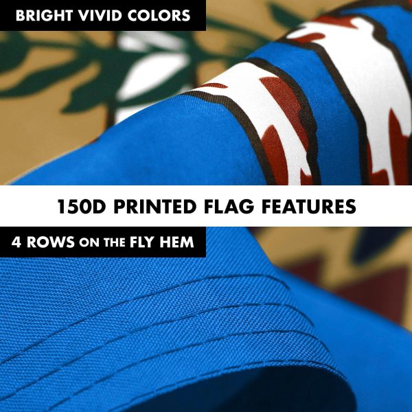 G128 Combo Pack: 6 Feet Tangle Free Spinning Flagpole (White) Oklahoma OK State Flag 3x5 ft Printed 150D Brass Grommets (Flag Included) Aluminum Flag Pole - Image 5