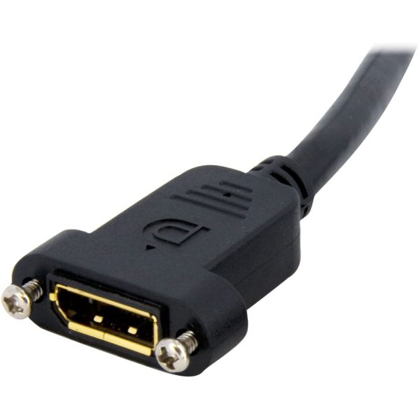 StarTech.com 3ft (1m) Panel Mount DisplayPort Cable, 4K x 2K Video, DisplayPort 1.2 Extension Cable Male to Female, DP Extender Cord - Image 2