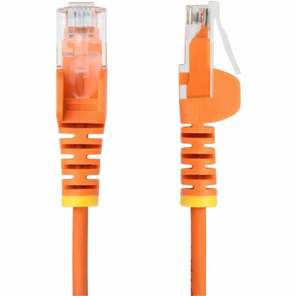 StarTech.com 1ft Orange Slim CAT6 Ethernet Cable, Slim Snagless RJ45, UTP, LSZH, 28AWG Bare Copper, Slim Network Patch Cord, Fluke Tested - Image 2