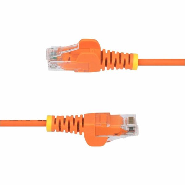 StarTech.com 1ft Orange Slim CAT6 Ethernet Cable, Slim Snagless RJ45, UTP, LSZH, 28AWG Bare Copper, Slim Network Patch Cord, Fluke Tested - Image 3
