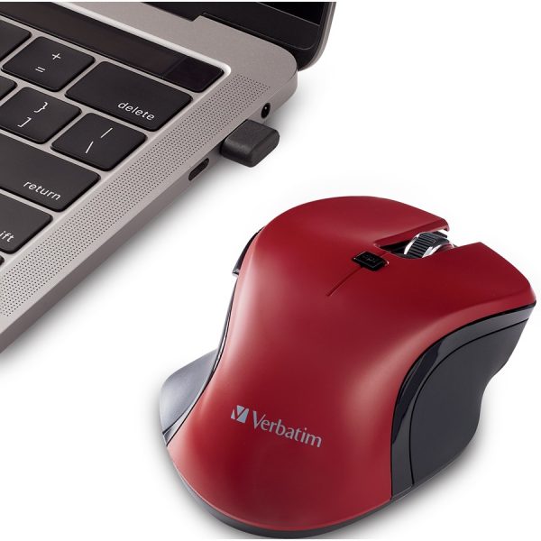Verbatim USB-C™ Wireless Blue LED Mouse - Red - Image 6