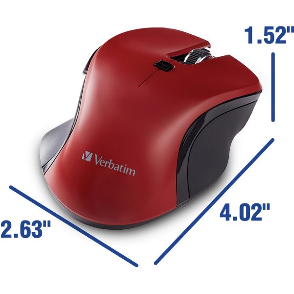 Verbatim USB-C™ Wireless Blue LED Mouse - Red - Image 9