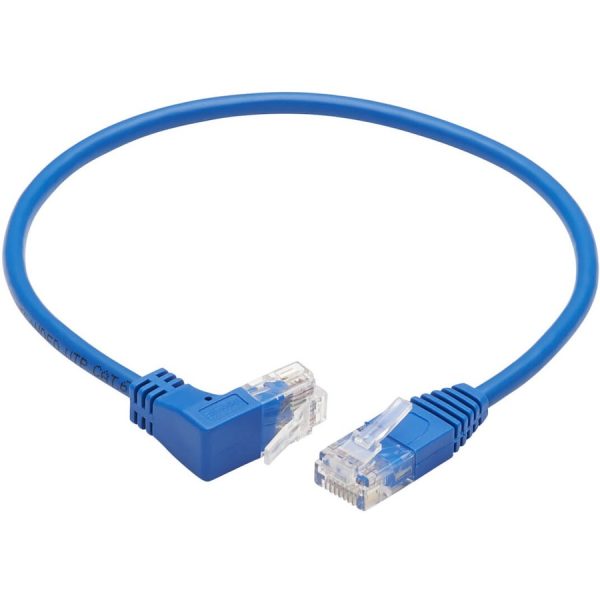 Eaton Tripp Lite Series Up-Angle Cat6 Gigabit Molded Slim UTP Ethernet Cable (RJ45 Right-Angle Up M to RJ45 M), Blue, 1 ft. (0.31 m) - Image 2
