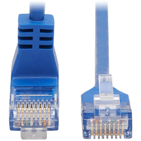 Eaton Tripp Lite Series Up-Angle Cat6 Gigabit Molded Slim UTP Ethernet Cable (RJ45 Right-Angle Up M to RJ45 M), Blue, 1 ft. (0.31 m) - Image 3