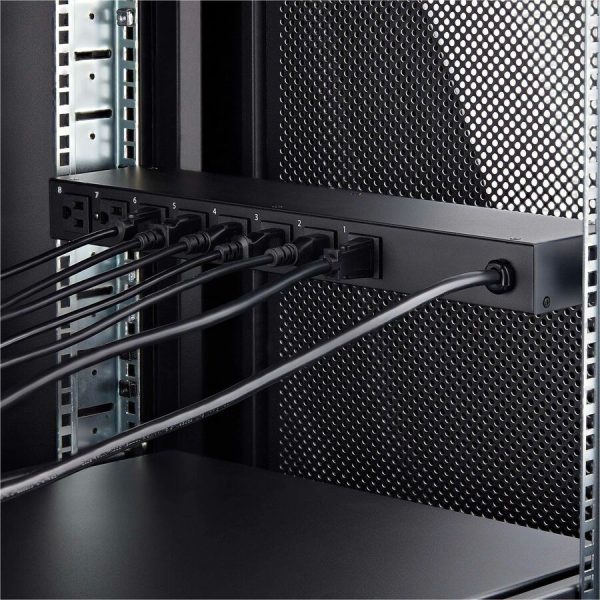 StarTech.com 8-Outlet Horizontal Rack Mount PDU, 1U Power Strip, Outlet On/Off Switches, 15A Circuit Breaker, 8ft/2.4m Cord, NEMA 5-15P/R - Image 3