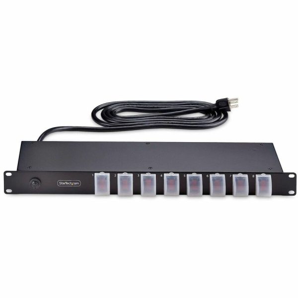 StarTech.com 8-Outlet Horizontal Rack Mount PDU, 1U Power Strip, Outlet On/Off Switches, 15A Circuit Breaker, 8ft/2.4m Cord, NEMA 5-15P/R - Image 4