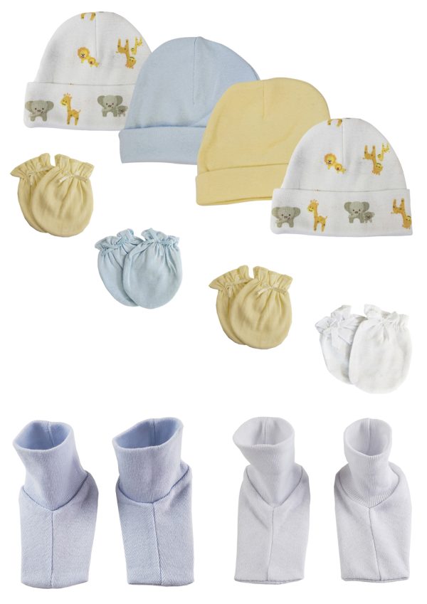 Baby Boys Caps, Booties And Mittens (pack Of 10) Nc_0373