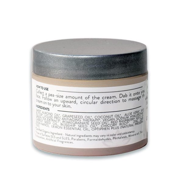 Organic Daily Face Cream With Green Tea Lemon Scent Moisturizer Hydrating Softening Sun protection With Shea Butter 2oz - Image 3