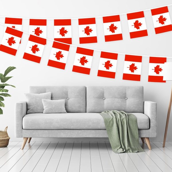 G128 Canada Canadian Bunting Banner | Flag 8.2 x 5.5 Inch, Full String 33 Feet | Printed 150D Polyester, Decorations For Bar, School, Festival Events Celebration - Image 2
