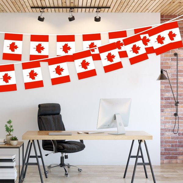 G128 Canada Canadian Bunting Banner | Flag 8.2 x 5.5 Inch, Full String 33 Feet | Printed 150D Polyester, Decorations For Bar, School, Festival Events Celebration - Image 3