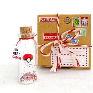 Cute Anniversary Present For Girlfriend or Boyfriend Unique Game Inspired Romantic Bottle Anniversary Love Wish Jar (Craft Box My Best Catch)