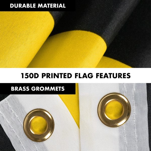 G128 Combo Pack: Flag Pole 6 FT White Tangle Free & Thin Yellow Line Flag 3x5 FT Brass Grommets Printed Polyester (Flag Included) Aluminum Flag Pole - Image 4