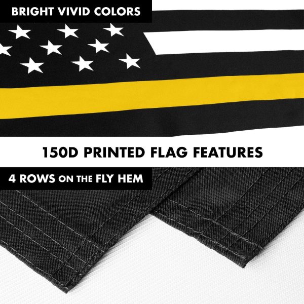 G128 Combo Pack: Flag Pole 6 FT White Tangle Free & Thin Yellow Line Flag 3x5 FT Brass Grommets Printed Polyester (Flag Included) Aluminum Flag Pole - Image 5