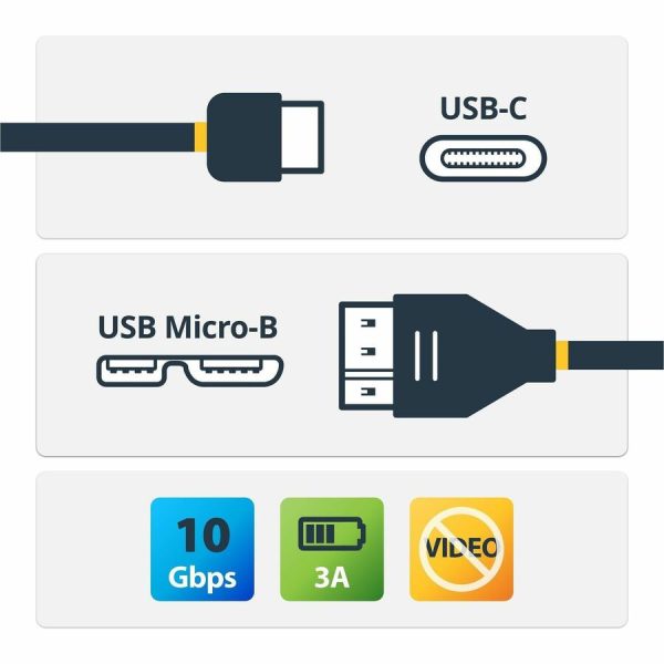 StarTech.com USB C to Micro USB Cable - 3 ft / 1m - USB 3.1 Cable - 10Gbps - Micro USB Cord - USB Type C to Micro USB Cable - Image 2
