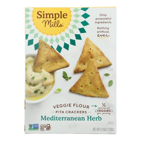 Simple Mills - Cracker Pita Medit Herb - Case of 6-4.25 OZ